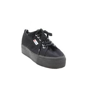 Superga Womens Lace Up Low Top Platform Sneakers Black Size 41 11